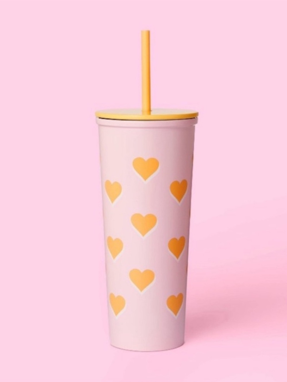 Stoney Clover Lane X Target Pink Orange Hearts Metal Heart Straw Tumbler